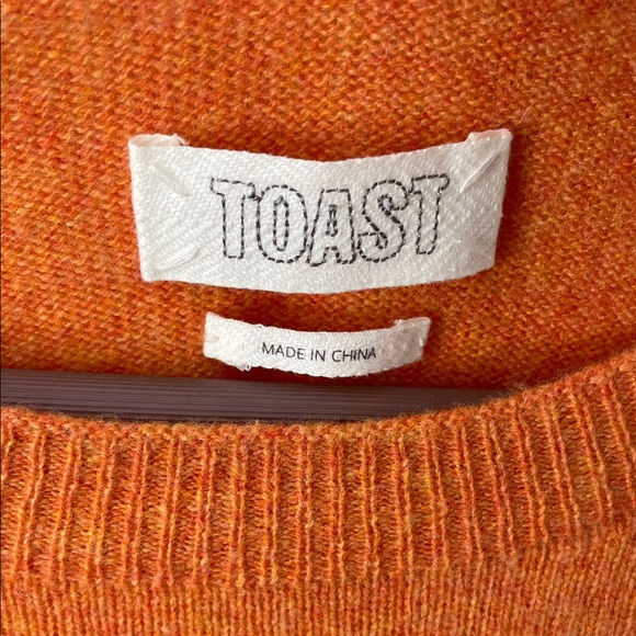 Toast UK Orange Cashmere/Wool crewneck sweater size small. - Picture 2 of 8